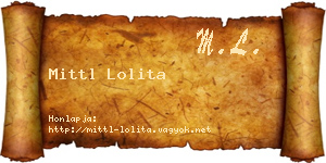 Mittl Lolita névjegykártya